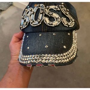 Denim Bling BOSS Hat- Baseball Cap